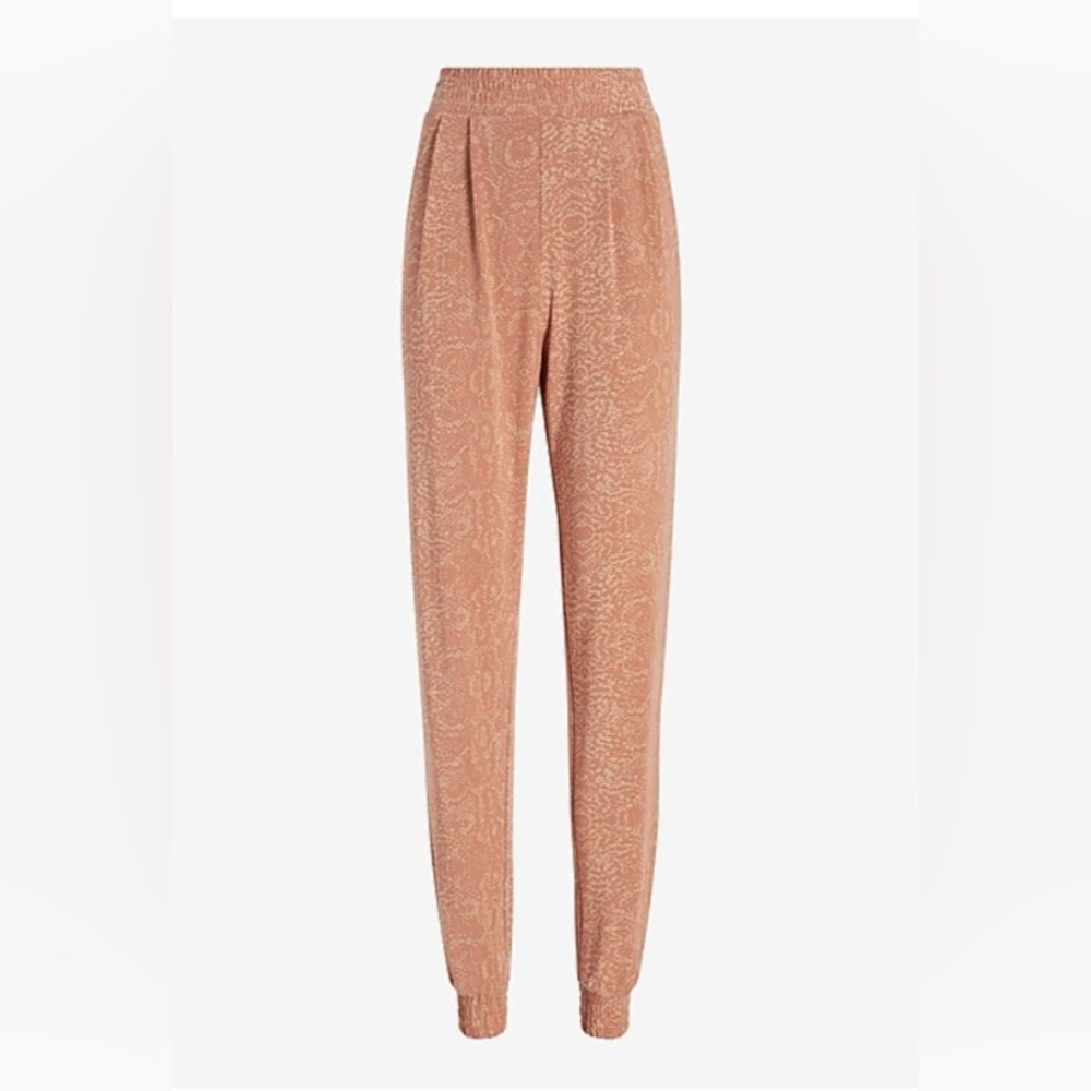 Express High Waisted Silky Sueded Jersey Snakeskin Joggers